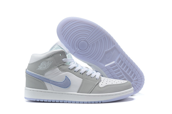 Men's Running Weapon Air Jordan 1 White/Gray Shoes 038